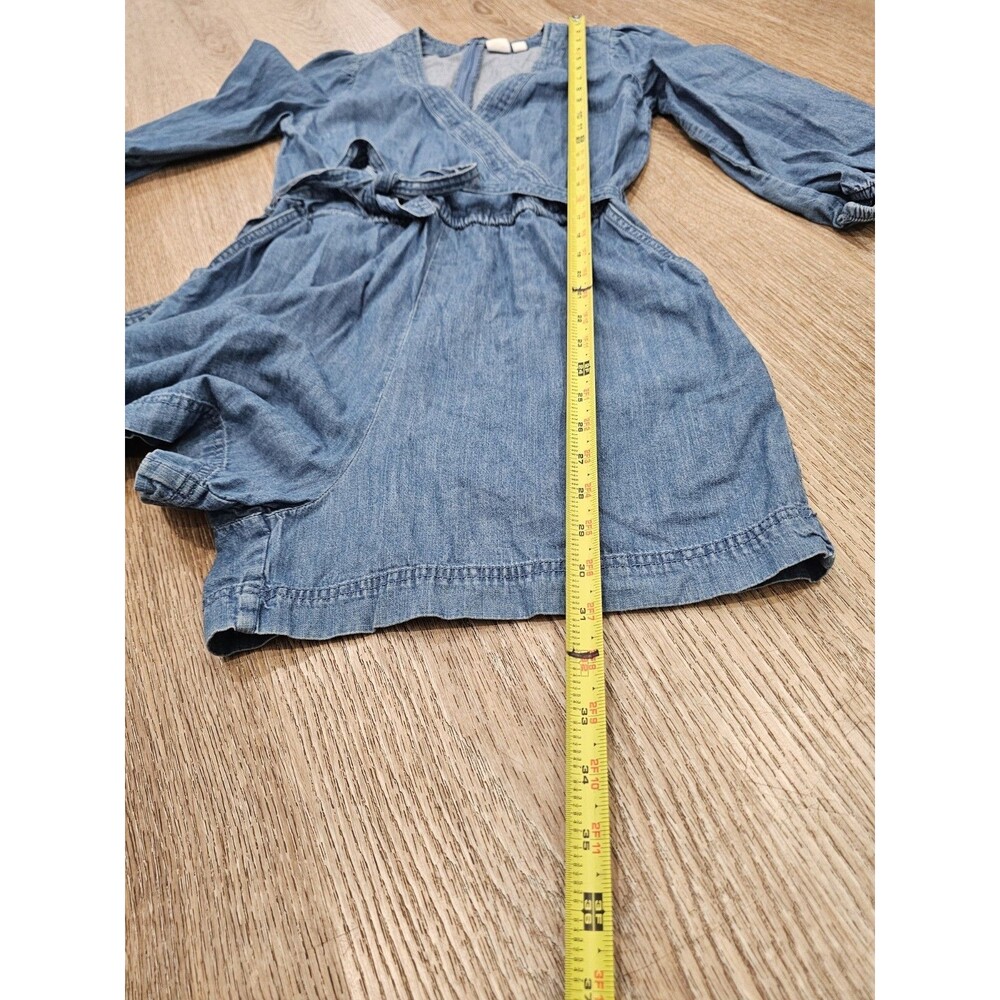 Gap Women's Demin Puff Sleeve V-Neck Romper Size 4 - Picture 6 of 9